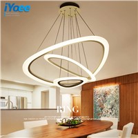 New Modern pendant lights for living room dining room 4/3/2/1 Circle Rings acrylic LED Lighting ceiling Lamp fixtures iYoee