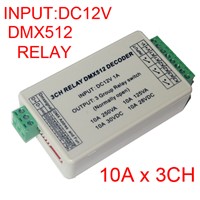 New 1 pcs WS-DMX-RELAY-3CH dmx512 decoder relays led controller use for led strip light led lamp
