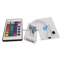 RGB LED WiFi Controler DC 12V 4A x 3CH 144W MIni Wifi Controller with 24 Key IR Infrared Remote for 5050 RGB LED Strip Tape