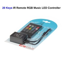 20pcs 12V 20 Keys RGB Music LED Controller Sound Sensor With IR Remote Control For SMD 3528 5050 RGB LED Rigid Strip