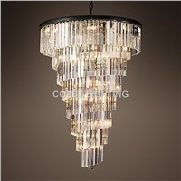 Modern Luxury Stair Chandelier Lighting RH Crystal Chandeliers Staircase Hanging Light for Home Hotel Restaurant Decoration