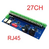 27CH have(XLR&amp;amp;amp;RJ45), Easy DMX512 decoder,27 channel DMX controller,drive ,9 groups RGB output,For LED Strip Module,LED drive