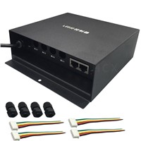 LED controller,DMX512 controller,4 ports drive 3412 pixels,controlled by master or computer,support DMX512,WS2811,LPD6803,etc