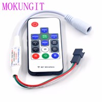 Mokungit New 14 Key RF Wireless DC5-24V WS2811 RGB Controller 300 Kinds of Changes Max 2048 Pixels Controller For WS2812B SK6812