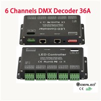 dmx 512 6 channel rgb led controller for 860W RGB led strip light high power 36A input DC12-24V