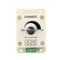 DC 12V 24V 8A One Knob Switch Dimmer Brightness Adjustable Dimmer Controller for 5050 3528 5630 3014 Single Color LED Strips