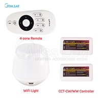 Express 2.4G  Remote+WiFi+2x WW/CW Controller 4-zones groups control controller dimmer For Warm/Cool White Led Strip Lamp Bulb