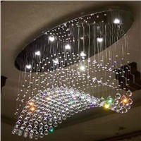 wholesale flush mount oval modern chandelier lighting crystal lamp lustre LED light chandelier