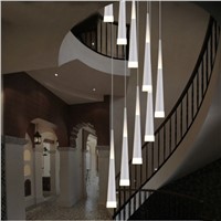 led rain drop lights long spiral chandelier indoor staircase lighting modern staircase lamp spiral lights Aisle Hallway lamps