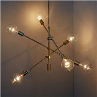 Post modern LED chandelier lighting 6 head adjustable creative hanging light nordic gold black metal body E27 6W lamp Toolery