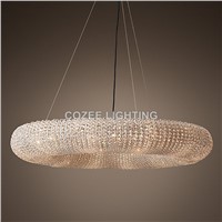 Modern Cristal Chandeliers Lighting RH Round Crystal Chandelier Halo Hanging Light for Home Hotel Living and Dining Room Decor