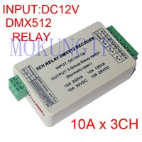 Mokungif Fast shipping 3Pcs 3CH dmx512 LED Controller 3 channel DMX 512 RELAY OUTPUT Decoder Switch WS-DMX-RELAY-3CH