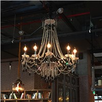 Hanging Light For Dining Room Vintage French Glass Crystal Chandelier Light Fixture Black Cottage American White Suspension Lamp