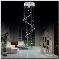 Modern LED K9 Crystal Spiral Chandelier Lighting For Dining Room Kitchen Restaurant Flush Mount Light Fixture Luste Hanging Lamp