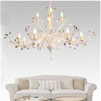 Phube Lighting American Style Crystal Tree Chandelier Living Room Restaurant Bedroom Colorful Crystal Chandelier Light Lighting