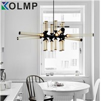 Post-modern glass tube chandelier led fashion design indoor home lighting Loft Industrial lighting for bar/cafe