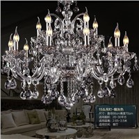 Modern K9 Crystal Chandelier Lighting Smoky Amber Cognac Colored Cristal Lamp Chandeliers Hanging Lights Home Hotel Restaurant