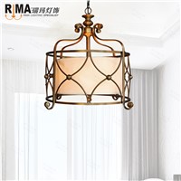 classical fabric chandelier with lamp in copper color cage chandelier for classical decoration from factory