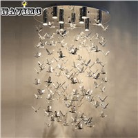 Modern Fly Bird Chandelier Lighiting Ceiling Lamp for Foyer Hotel Hall Suspension Hanging Pendant Lamp 110-240v 80cm