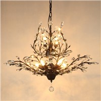 American country crystal restaurant chandelier  European style LED bedroom entrance lamps iron living room stairs chandeliers