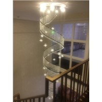 FUMAT Modern LED K9 Crystal Chandeliers For Living Room Hotel Stairs Large Crystal Chandelier Lightings Meteor Spiral Chandelier