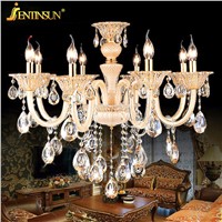 8 Heads Lamp Crystal Lights Factory Wholesale Modern Rectangular Gold Crystal Chandelier 110-260V Home Indoor Hanging Lighting