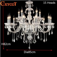 Luxury Crystal Chandelier Light For Living Room/Hotel Modern Lamp AC110V~240V 6/8/12/15/18 Arm Lights