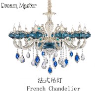 European luxury atmosphere crystal chandelier living room restaurant  French villa  duplex building  glass chandelier