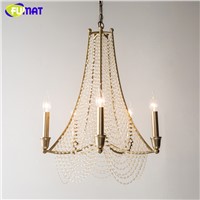 FUMAT K9 Crystal Chandeliers For Living Room Villa Hotel Metal Nordic Antique Finished Silver Stair Light Fixture LED Chandelier