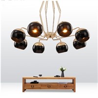 black Iron ball modern chandelier for dining room gold LEDEuropean style creative chandeliers Living room lights