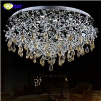 FUMAT K9 Crystal Chandelier Ceiling Modern Crystal Lightings Living Room Round LED Lamp Home Decor Butterfly Crystal Chandliers
