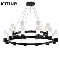 Loft American retro chandelier industrial wind pastoral living room bar restaurant clothing store iron round chandelier