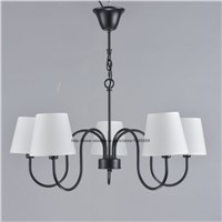 Modern Rustic Style 5 Arms Chandelier Light Lamp White Shade Bedroom Ceiling Fixtures Lighting