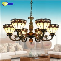 FUMAT Glass LED Chandliers Lights For Living Room Brief Stained Glass Lamps Vintage Baroque Artistic led Chandelier Lightings
