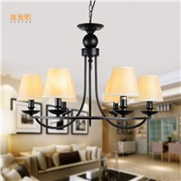 loft lamps Fabric  lampshade chandelier iron modern  chandeliers indoor lighting fixture black chandelier