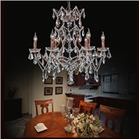 K9 Crystal Wrought Iron Chandeliers European Luxury Suspension Lighting Living Room Bedroom Art Deco Hanging Lamp