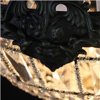 Retro French empire church style crystal chandelier big LED oval vintage chandelier lamp lights for Hotel Living room E14