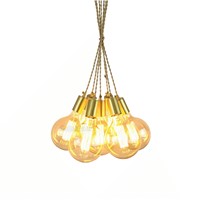 6/7/8/9/10/12/14 heads copper chandelier edison adjustable fabric lighting fixture brass ceiling chandelier for home decoration