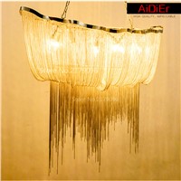 Italy modern lighting fixture shaped aluminum chain hotel chain tassel Chandeliers personalized restaurant