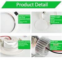 4Pcs Silver Ultra Bright LED Downlight 5w 10w 15w Thin Round LED Ceiling Recessed Spot Light 85~240v Down Light Cold Warm White