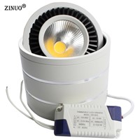 ZINUO 5W Round COB LED Ceiling Light Surface Mounted Kitchen Bathroom Lamp 360 degree Rotating LED Down light AC85-265V
