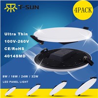 4 PCS PACK LED Panel Downlight with Black Base Round Shape Surface Mounted Downlight lighting for LED Home Lighting