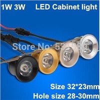 40pcs/lot 1W 3W Silver LED Cabinet light, Recessed mini led downlight for indoor, shopping mall, amusement hall, showroom etc.