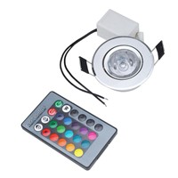 Colorful 3W RGB Downlight AC85-265V Ceiling Spot Light Round Ceiling Recessed Spot w/ Remote Control