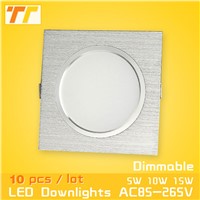 10PCS/Lot LED Ceiling Lamp satin silver Cold/Warm White Epistar Recessed Cabinet light Downlight AC 230V 110V For Home Lighting