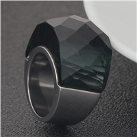 Fashion Big Crystal CZ Rings For Women And Mens Stainless Steel Ring Wedding Jewelry Dropshipping