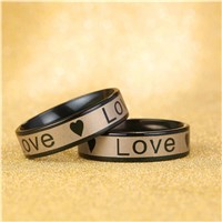 2017 Fashion Love Letters Heart Design Stainless Steel Rings for Women Men Couple&amp;amp;#39;s Finger Ring Valentine&amp;amp;#39;s Gift Bague Jewelry