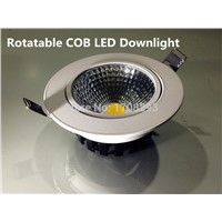 30pcs COB LED Downlight Round 5W 7W 10W 12W Rotatable,(Shell color : White,white + black, silver)Aluminum ,AC90~260V CE ROHS