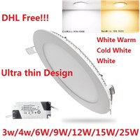 25W Dimmable Recessed LED Ceiling Downlight Natural white/Warm White/Cold White AC85-265V led panel light with driver