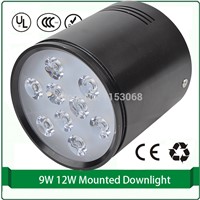 2 pcs/pack surface mounted led downlight kit black color 3W 5W 7W 9W 12W high power led lens downlights led 12w